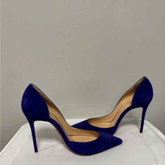 Christian Louboutin Royal Blue Suede Heels - Picture 7 of 8